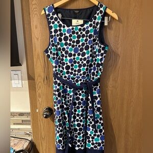 Denver Hayes Polka Dot Midi Dress - Blue and Green